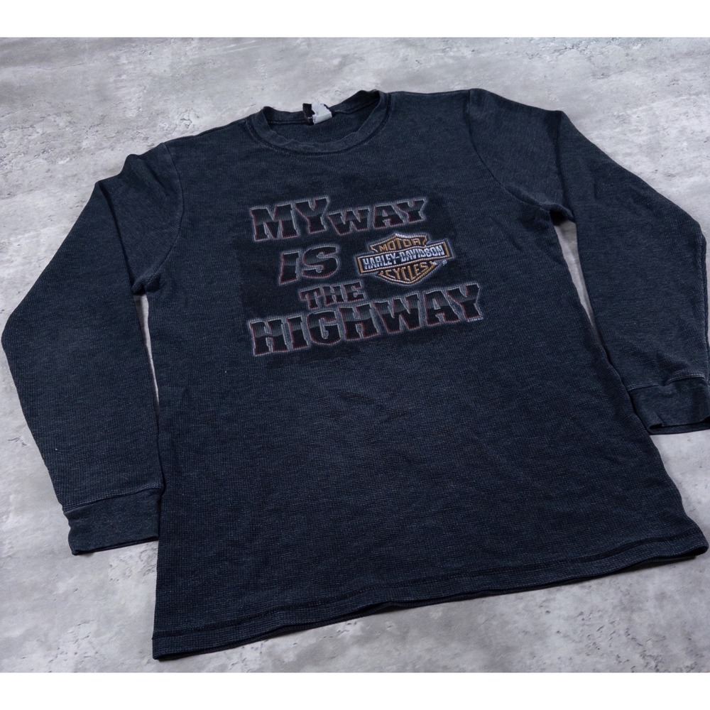 y2k harley davidson thermal washed graphic mens m